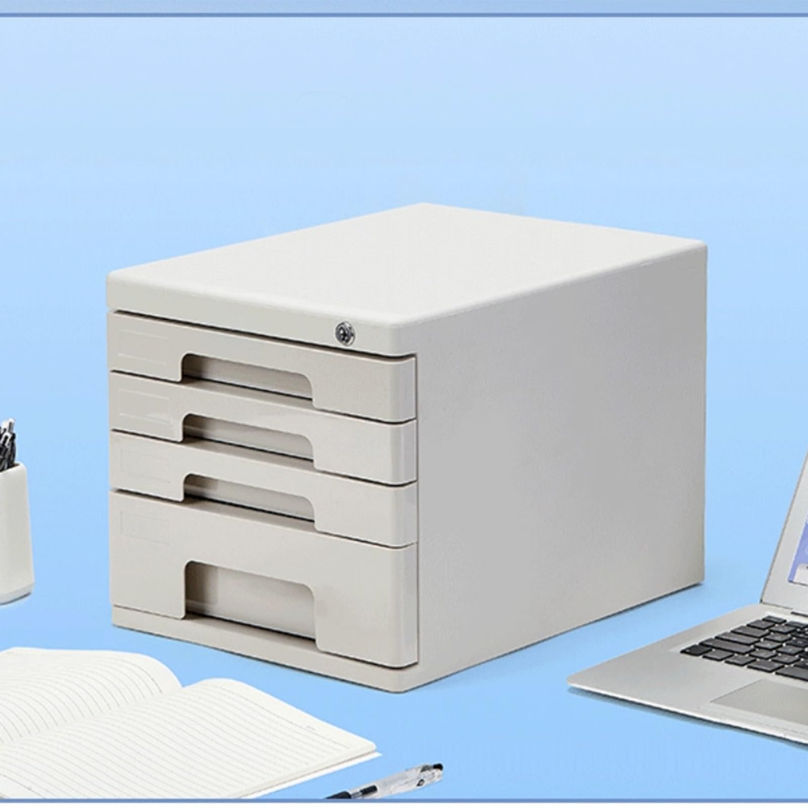 Cassettiera Portadocumenti A4 A 4/5 Ripiani Con Serratura - Organizzatore Per Documenti Da Ufficio, Cassettiera Da Scrivania Per Cartelle, Documenti E Altro Casa Ufficio(Gris,4-layers)