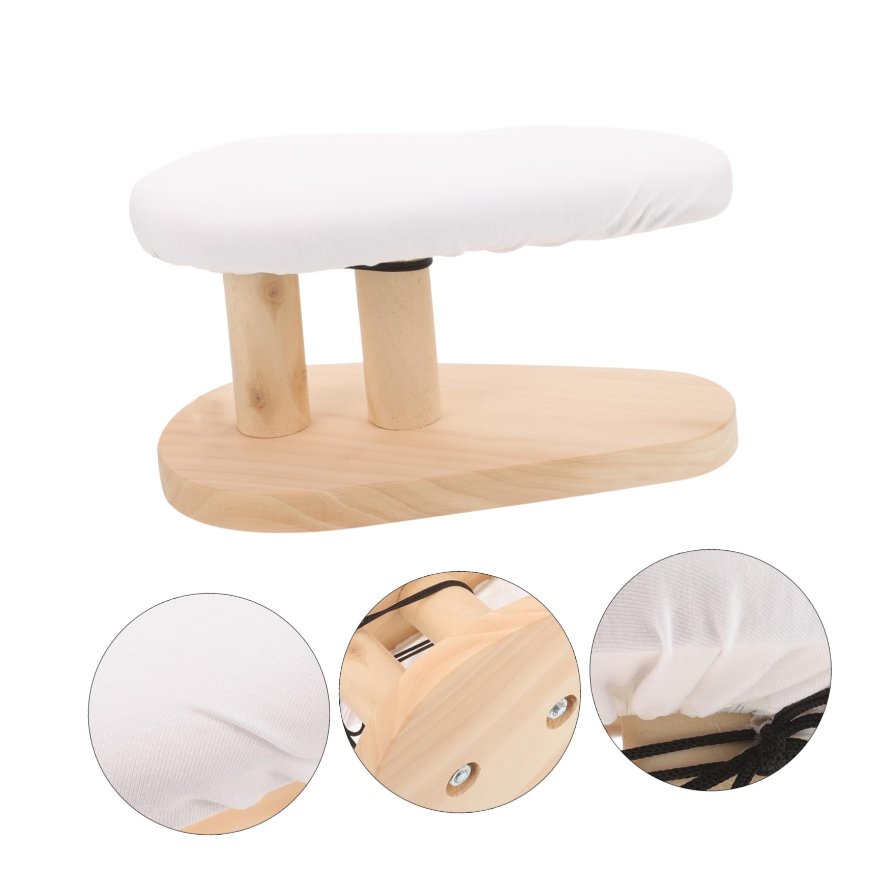 INOOMP Asse da Stiro Portatile in Legno Spalla per Vestiti, Sgabello Rotondo Resistente alle Alte Temperature, Tessuto Traspirante e Asciugatura Rapida per Uso Domestico e Stiratura