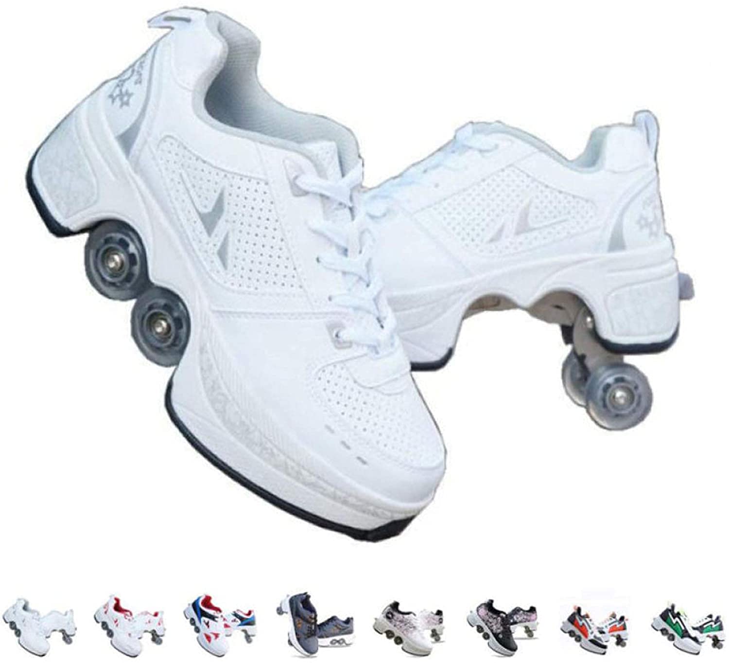 Rolschaatsen Dames Quad Rolschaatsen Kinderen Unisex Schoenen Met Wiel Kick Rolschoenen Volwassenen Sporten Buitenshuis Technische Skateschoen,EUR33
