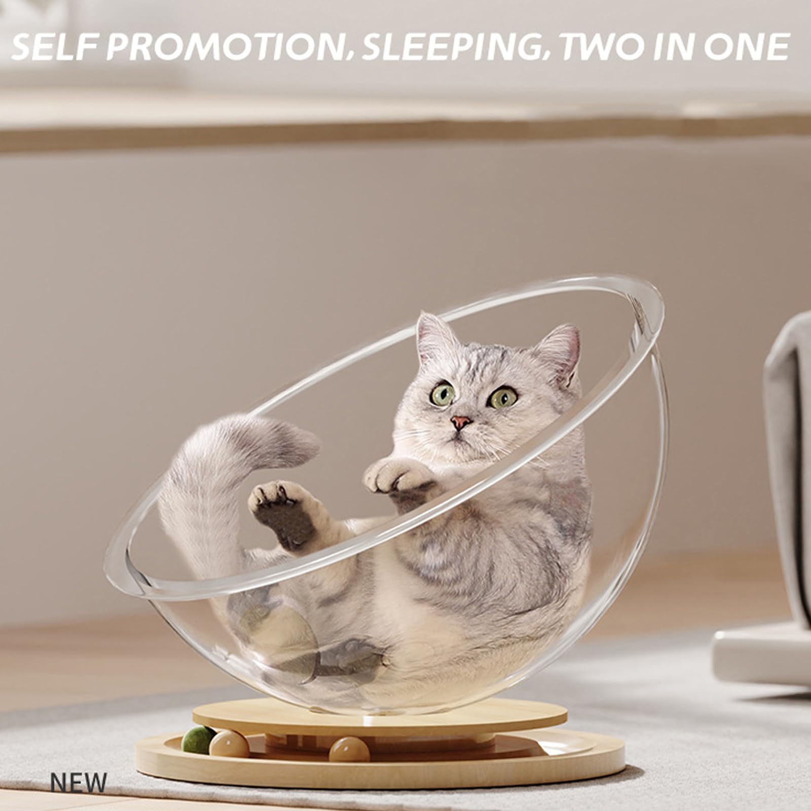 Gatos juguete durabilidad juego universal espacio cabaña cama para felinos activos transparentes