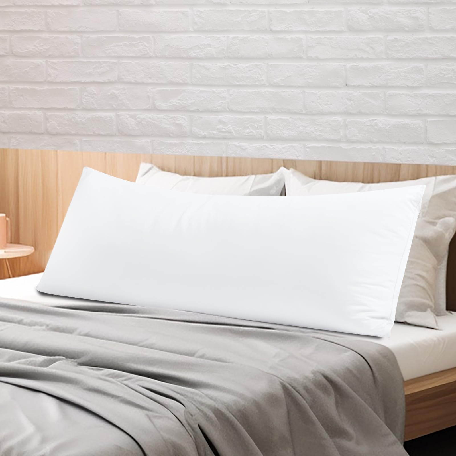 100% Egyptian Cotton Body Pillow Cover Long Pillow Case 600 Thread Count | Bed Pillow Protector with Zipper, Sateen Weave Cooling Full Body Pillowcase for Adults 20x54 Inches (1PC, Body, White)