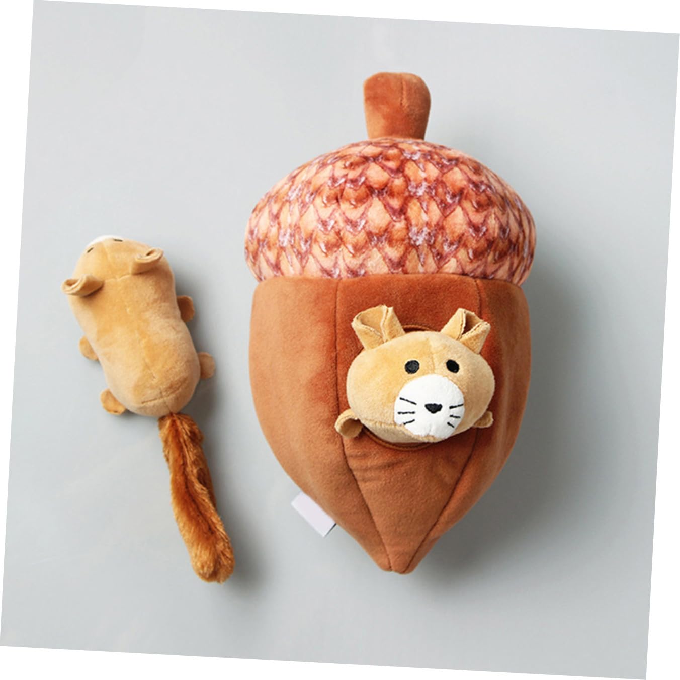 ibasenice 1ensemble Jouet Interactif Peluche pour Chien Squeaky Toy Écureuil Noix pour Mastication Réduit Ennui Et Objets Maison