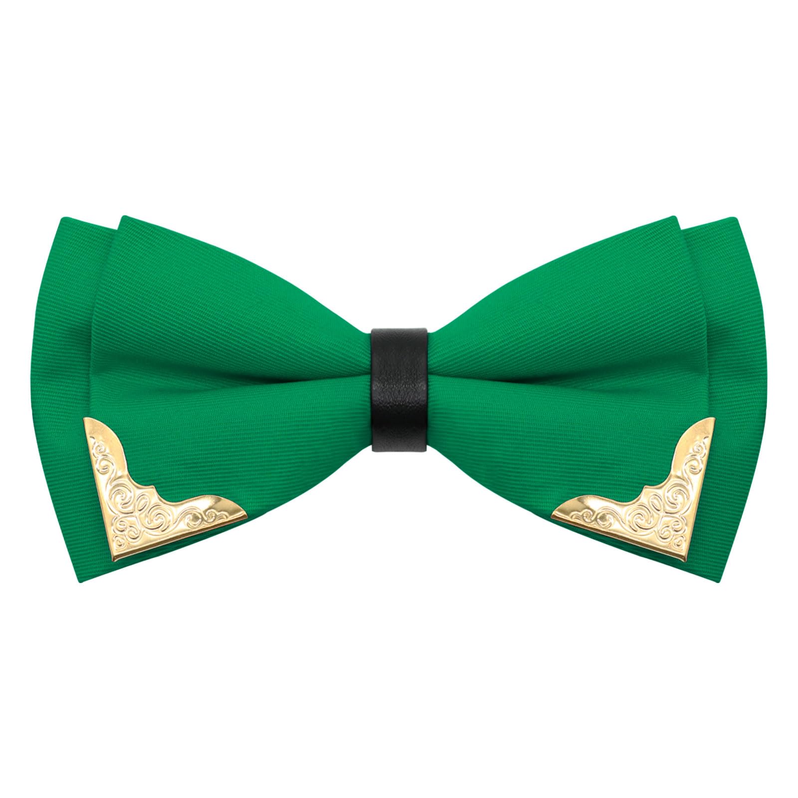 Bow Ties for Men Women Metal Gold Bowtie, Pre Tied Mens Bow Tie Tuxedo Bowties Men for Prom Wedding Party
