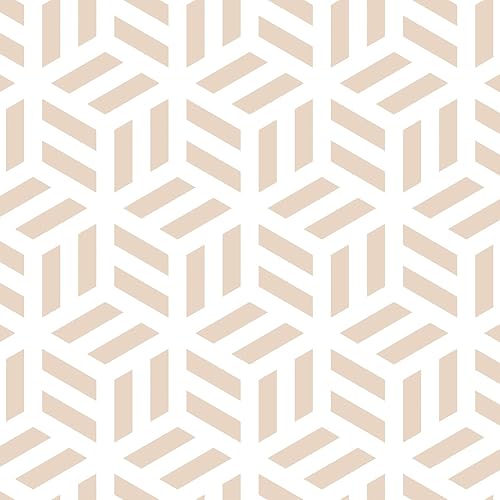 Papel tapiz geométrico hexagonal de 17.5 x 120 pulgadas, moderno papel tapiz hexagonal para despegar y pegar, papel de contacto geométrico bohemio disponible en Yaxa Colombia