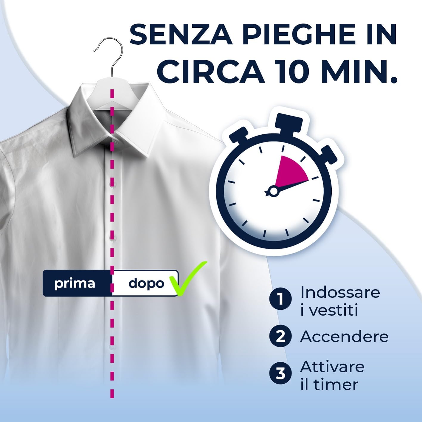CLEANmaxx Ferro da stiro automatico per camicie PRO con attacco per pantaloni | Sostituisce ferro da stiro, vaporizzatore | Per camicie, camicette e pantaloni | Innovativo ed efficiente