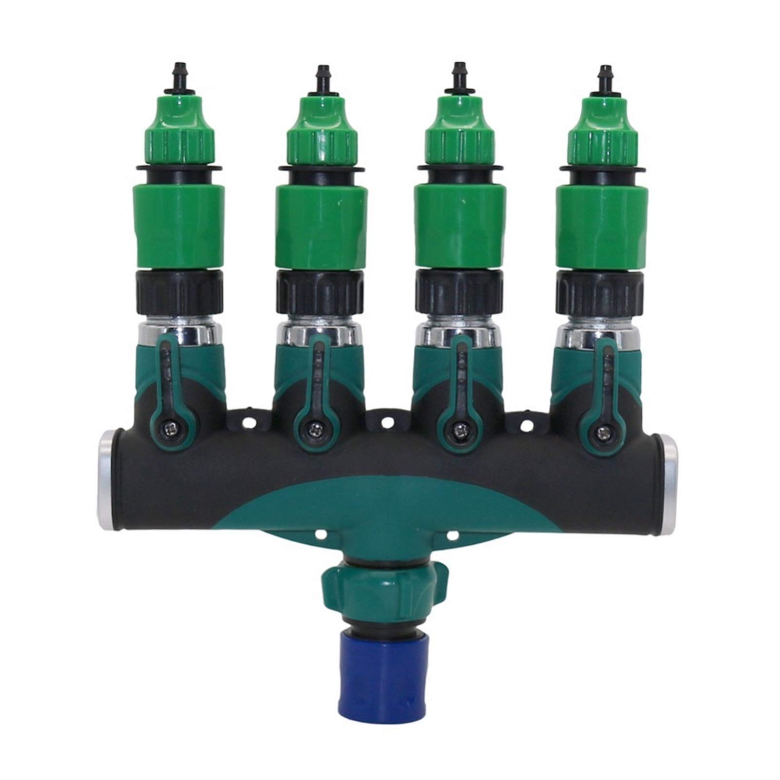 Conectores divisores de 4 vías de 3/4" con válvula for conexión de agua por aspersión, conexión de manguera de 4/7 mm y 8/11 mm, rosca estándar estadounidense, accesorios for agricultura y agua for ja