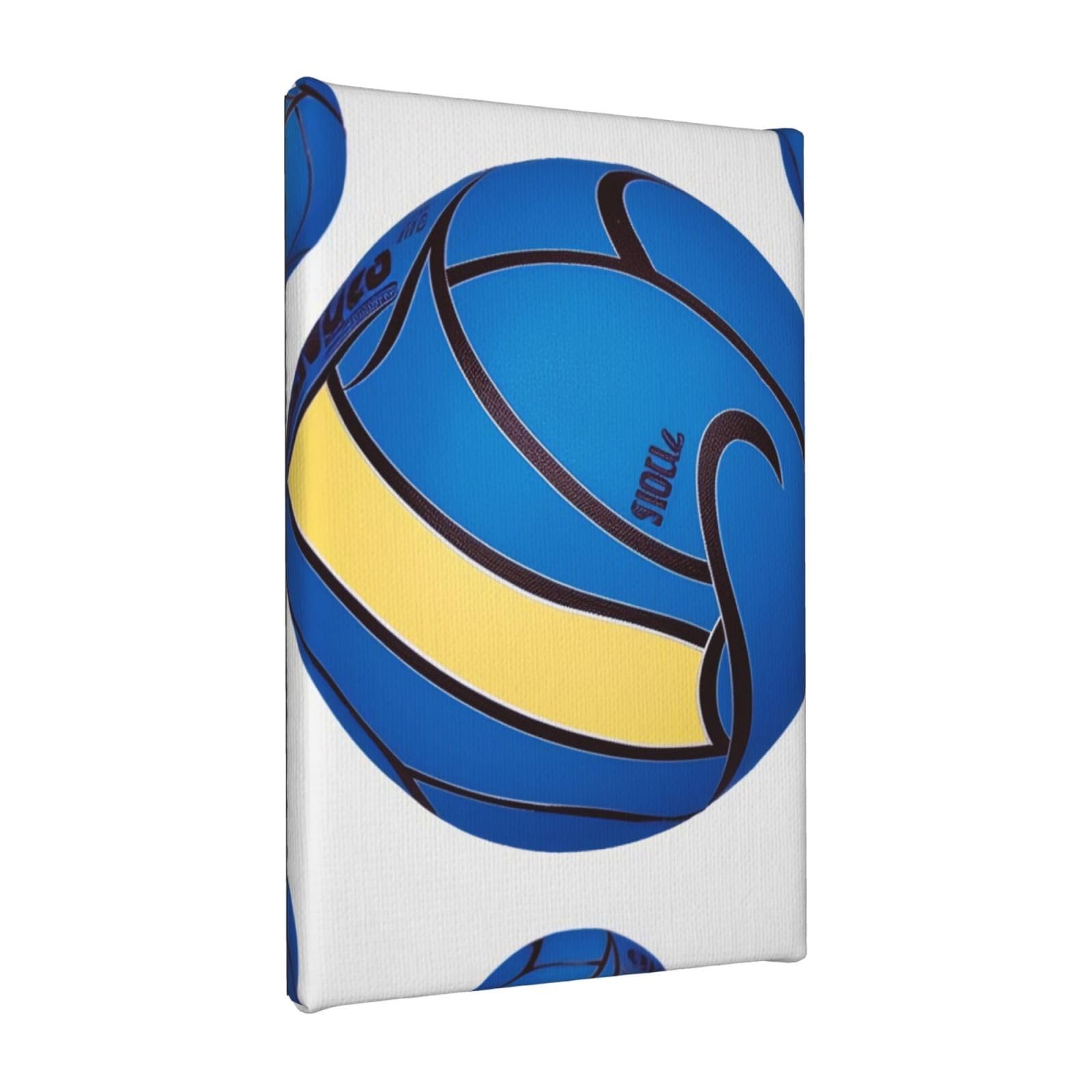 YKLJG blue Volleyball Printed Wall Art Canvas Painting 20x30 CM Wooden Framed Picture Painting Artwork Prints for Bedroom Kitchen Home Office Decor