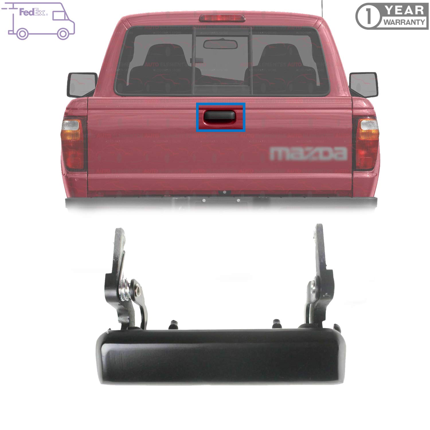 Amazon.com: Autoelements Tailgate Handle Primed Metal for 1992