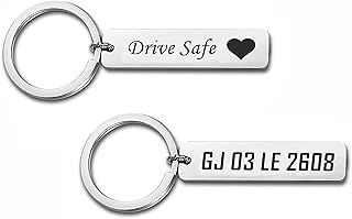 MOXTER Personalized Premium Stainless Steel Keychain, Drive Safe, Bike & Car Number Engraved Pack Of 1, Silver-picture-34