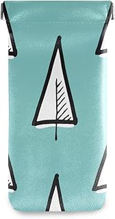 HUSSRITY Eyeglasses Case Cute Tree Sunglasses Pouch Soft PU Leather Squeeze Top Eyeglass Holder Portable Glasses Case For Women Men