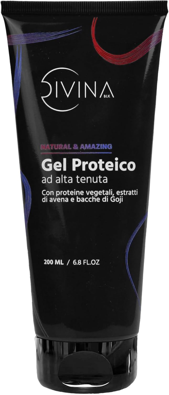 DIVINA BLK Protein Gel met hoge grip voor golvend haar, krullend, super krullend, afro Natural&Amazing van DIVINA BLK met plantaardige eiwitten, natuurlijke biologische haverextracten en goji-bessen