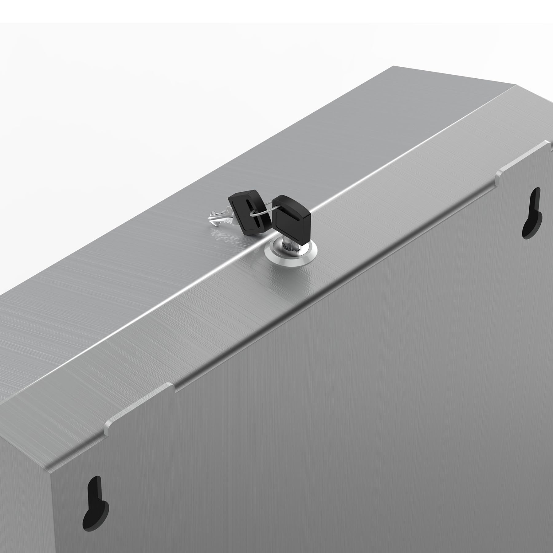 NICEME Distributore di Asciugamani di Carta Bloccabile in Acciaio Inox per Asciugamani di Carta Piegati a H2 e a Z, Capacità 350-550 Fogli, per Uffici, Hotel e Ristoranti, Argento