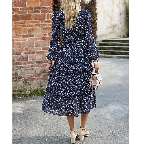 Robe fluide manches longues col montant masquant les formes avec style