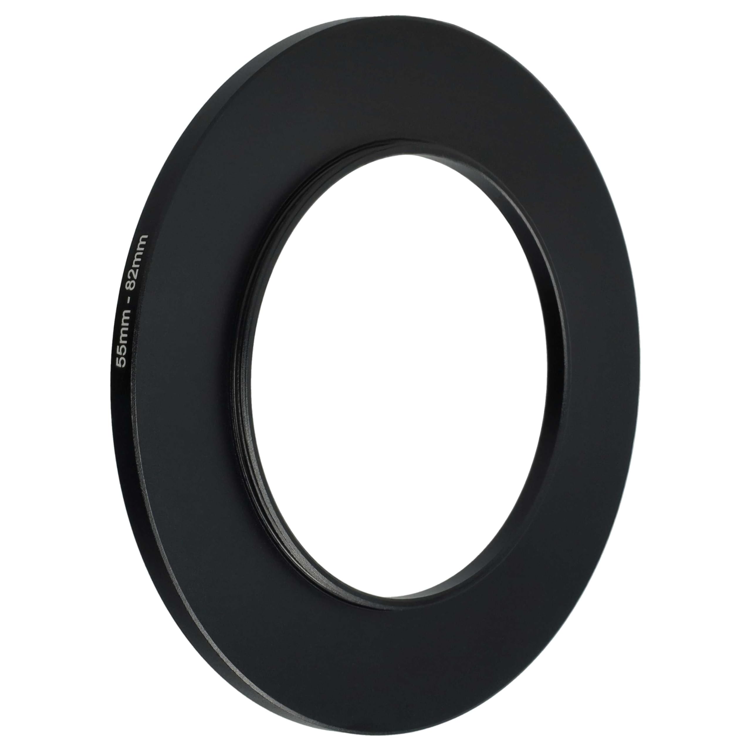 vhbw Adaptateur de Filtre Step-Up 55mm - 82mm pour Objectif d'appareil Photo, métal Noir