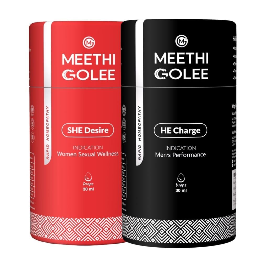 Couple Wellness Combo – HE Charge for Men & She Desire for Women | Energy, Stamina & Vitality Support Drops - 30ml Each