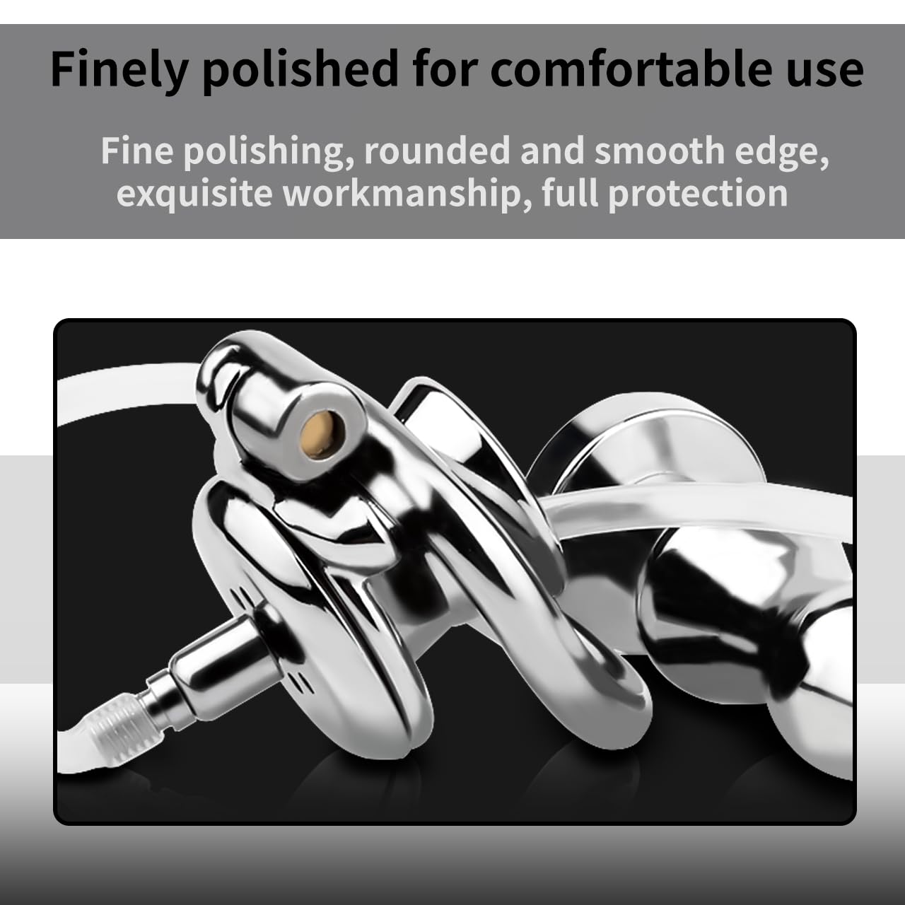 Flat Chastity Cage Uomo Sissy Cintura Di Castità Maschile Metallo Cock Cage Erotitici Sexy Per Coppie (L,50MM)