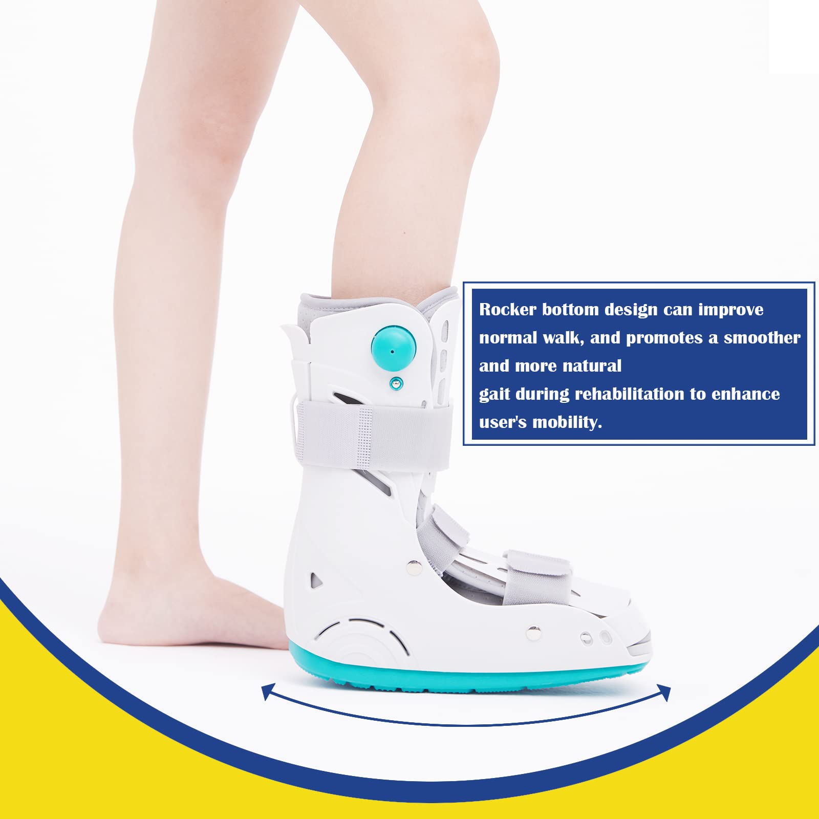 Chaussure de randonnée médicale gonflable orthopédique, chaussure de fracture, chaussure de randonnée ultra légère pour entorse de cheville, fracture de stress, pied cassé ou tendinite d'Achille (M)