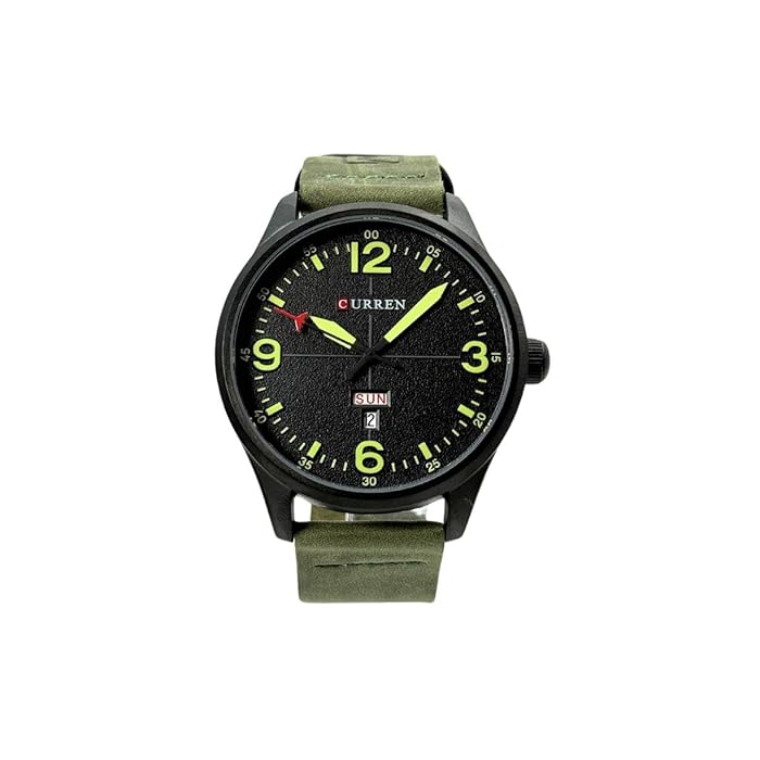 CURREN 8265. Reloj de Hombre de Cuarzo en Ante de Color Verde con función de Calendario. - Imagen 2