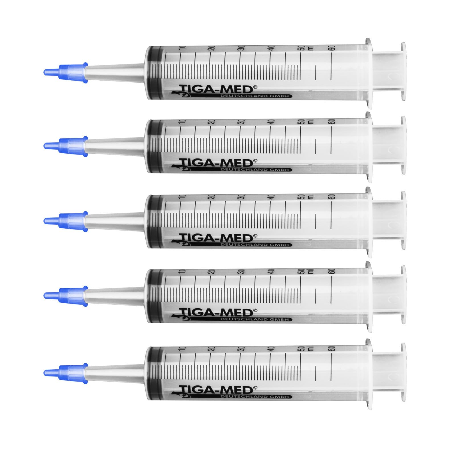 TIGA-MED Jeringas de ampollas, 50 unidades, 50 ml/60 ml, estériles, con adaptador Luer, jeringas desechables, jeringas para catéter, jeringas para heridas y ampollas