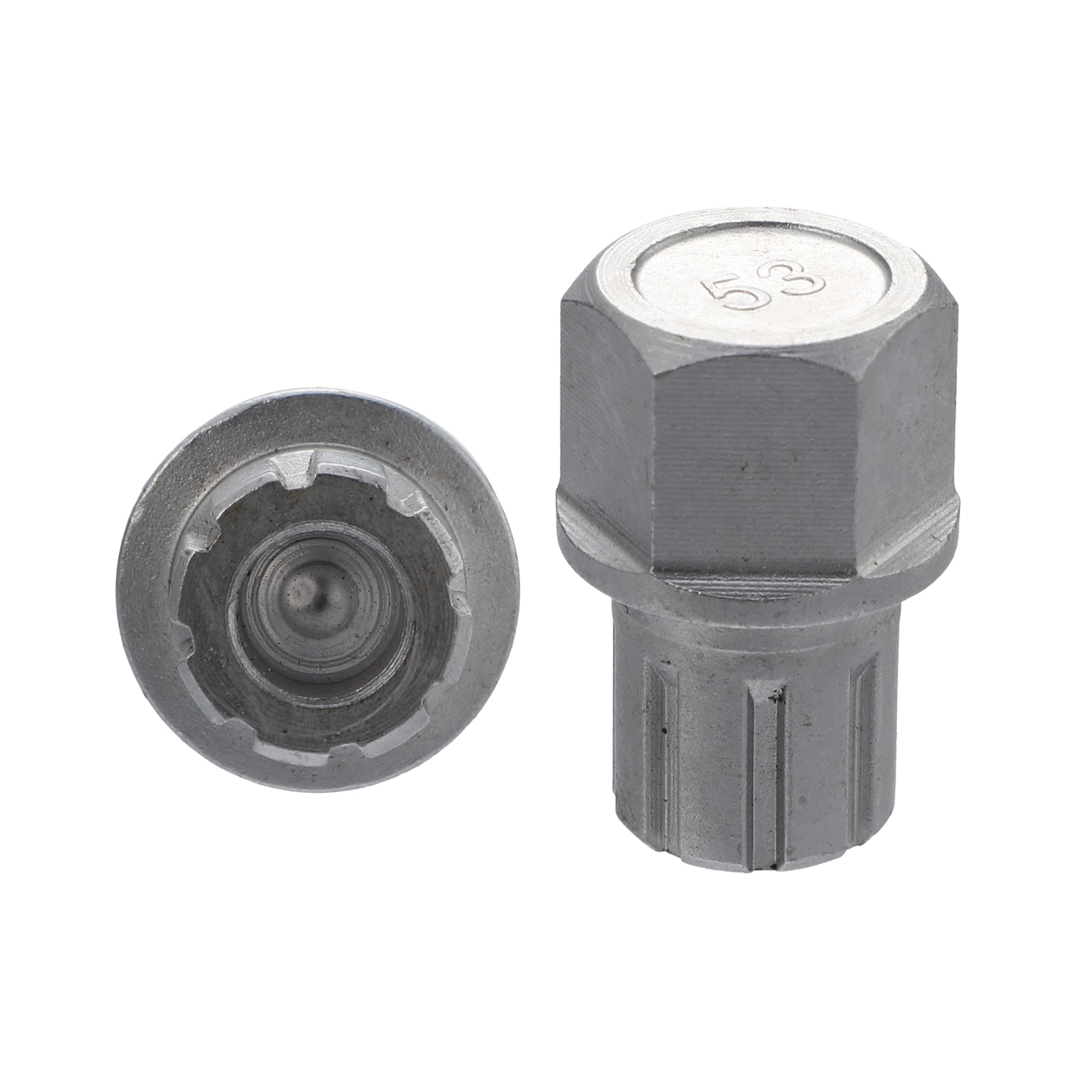 X AUTOHAUX Extractor de Pernos de Cubo de Coche Rueda Bloqueo Orejeta Tuerca Antirrobo Zócalo Llave Rueda Bloqueo Llave 53/8PT