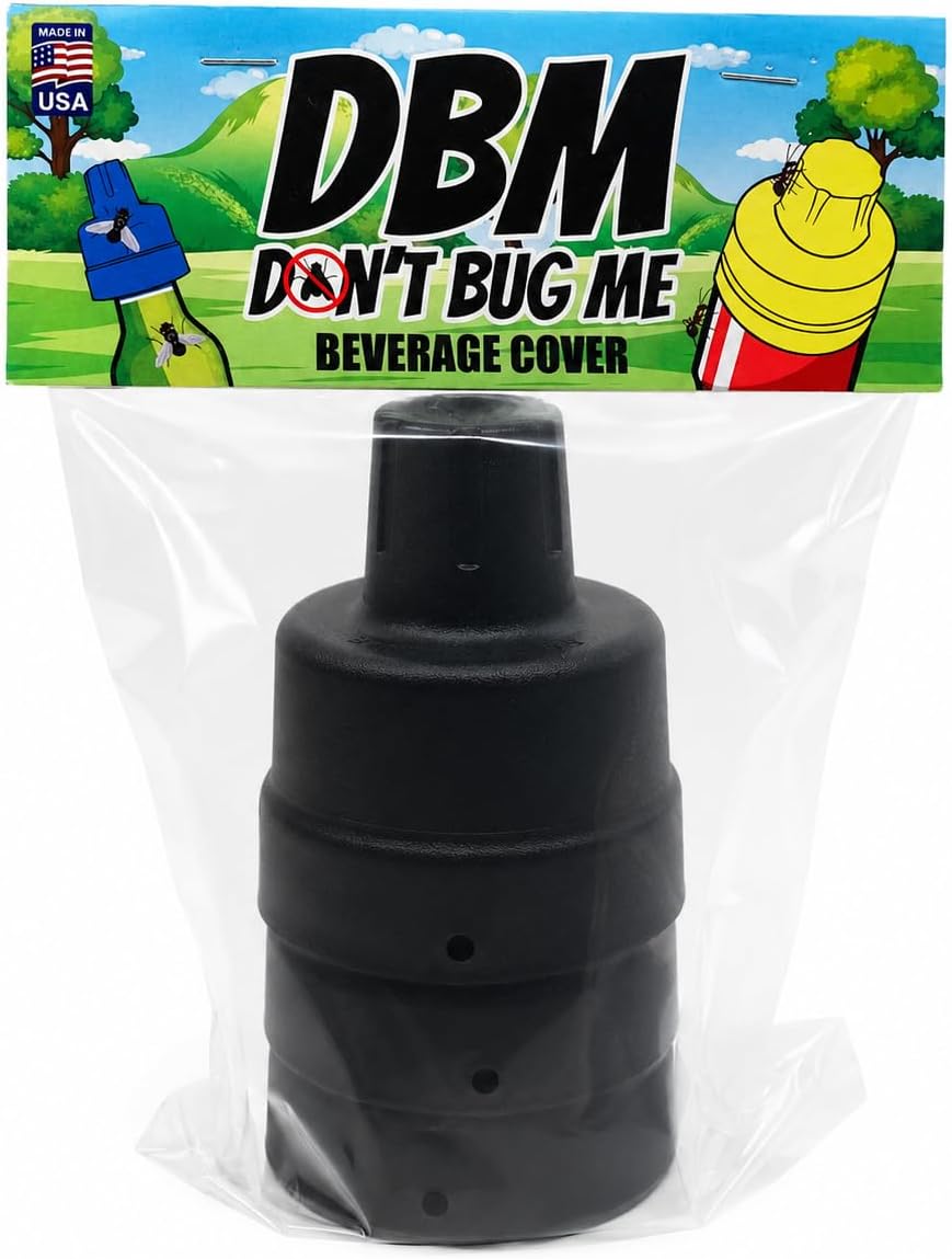 3-Pack DBM Don't Bug Me Beverage Cover (black) | Includes 3 reusable beverage covers for standard cans and bottles