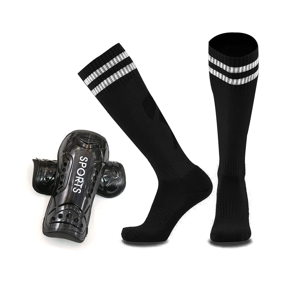 Youth Soccer Shin Guards for Kids Shin Pads and Shin Guard Sleeves Child Calf Protective Gear Protective Soccer Equipment for Boys Girls Toddler Teenagers 3-15 Years Old