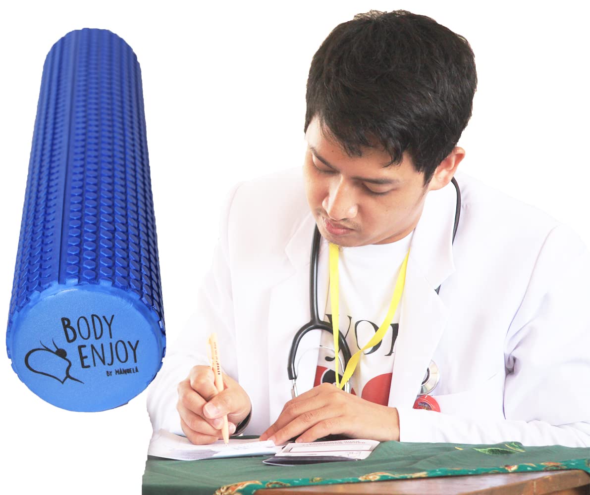 Medio Foam Roller Trigger Point EVA Ø9,5x43cm; Rullo Massaggio Muscolare Pilates; Tubo Scrocchia Schiena Crack Attrezzi; Rollo di Schiuma Massaggiatore Stretching