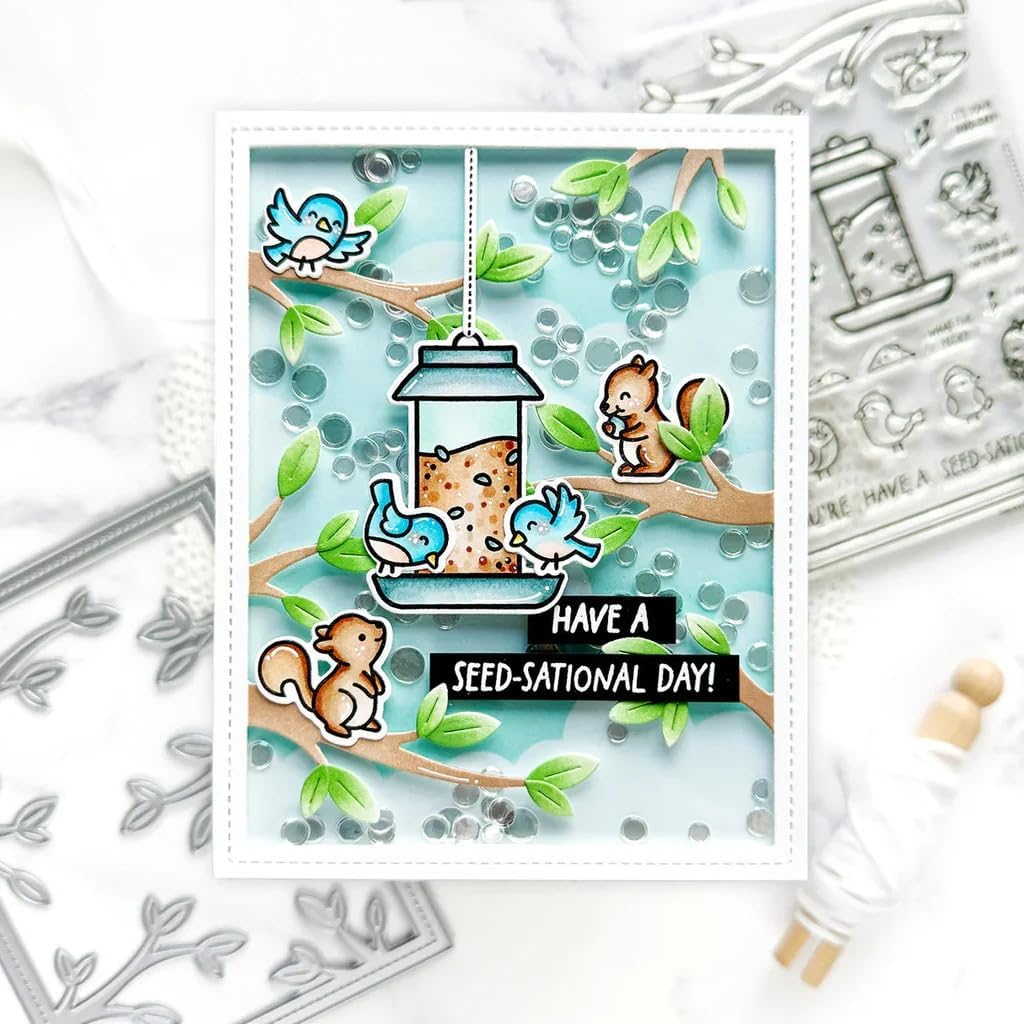 Lawn Fawn Backyard Bird Feeder Stamps, Dies, Coloring Stencils & Pocket