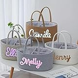 Benutzerdefinierter Babypartykorb, Personalisierter Windel-Caddy-Organizer Aus Baumwollseil, Funktioniert Als Aufbewahrungsbehälter Für Das Kinderzimmer, Tragbare Tragetasche Für Autoreisen