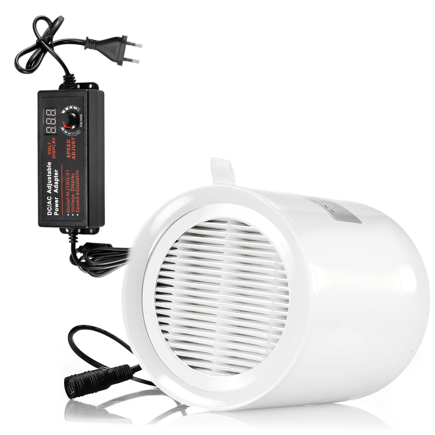 Ventilatore in linea da 100 mm, estrattore DC 12 V, con rete filtrante, valvola di controllo per bagno, camera di sfiato, cantina, soffitta serra, cucina