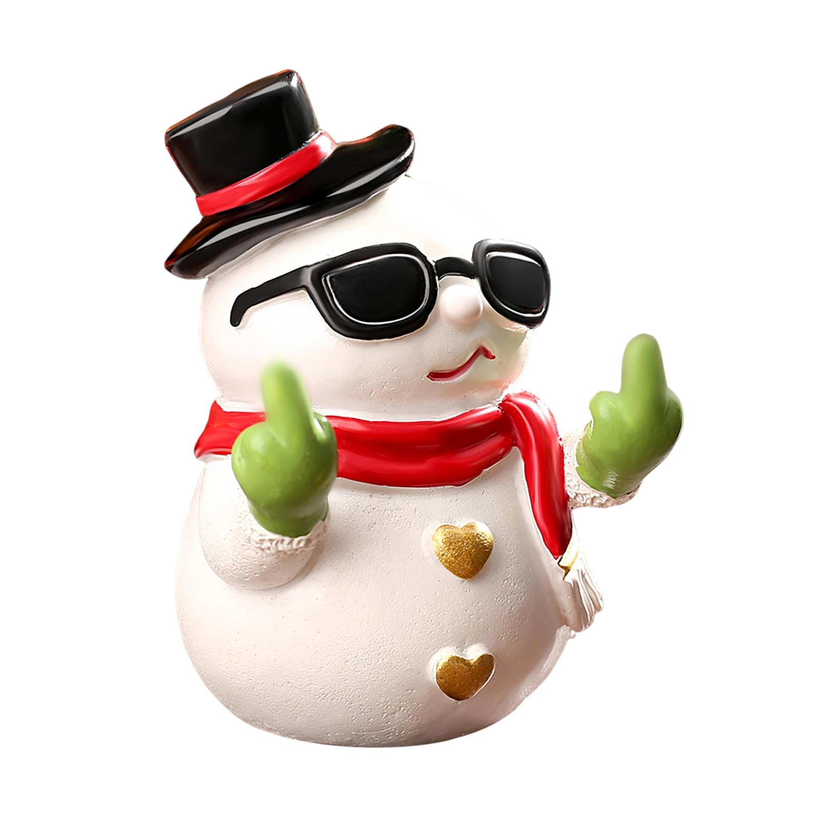 H Xmas Snowman Statues W/Middle Finger Cute Snowman Statue For Ome Office