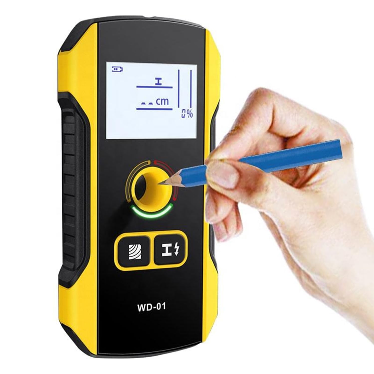 Escáner De Pared del Buscador De Pernos, Detector De Pared Multifuncional, con 3 Modos De Detección, Detección Máxima De 1,2 M, Marcas De Posicionamiento Precisas, para Metal, Cable, Madera