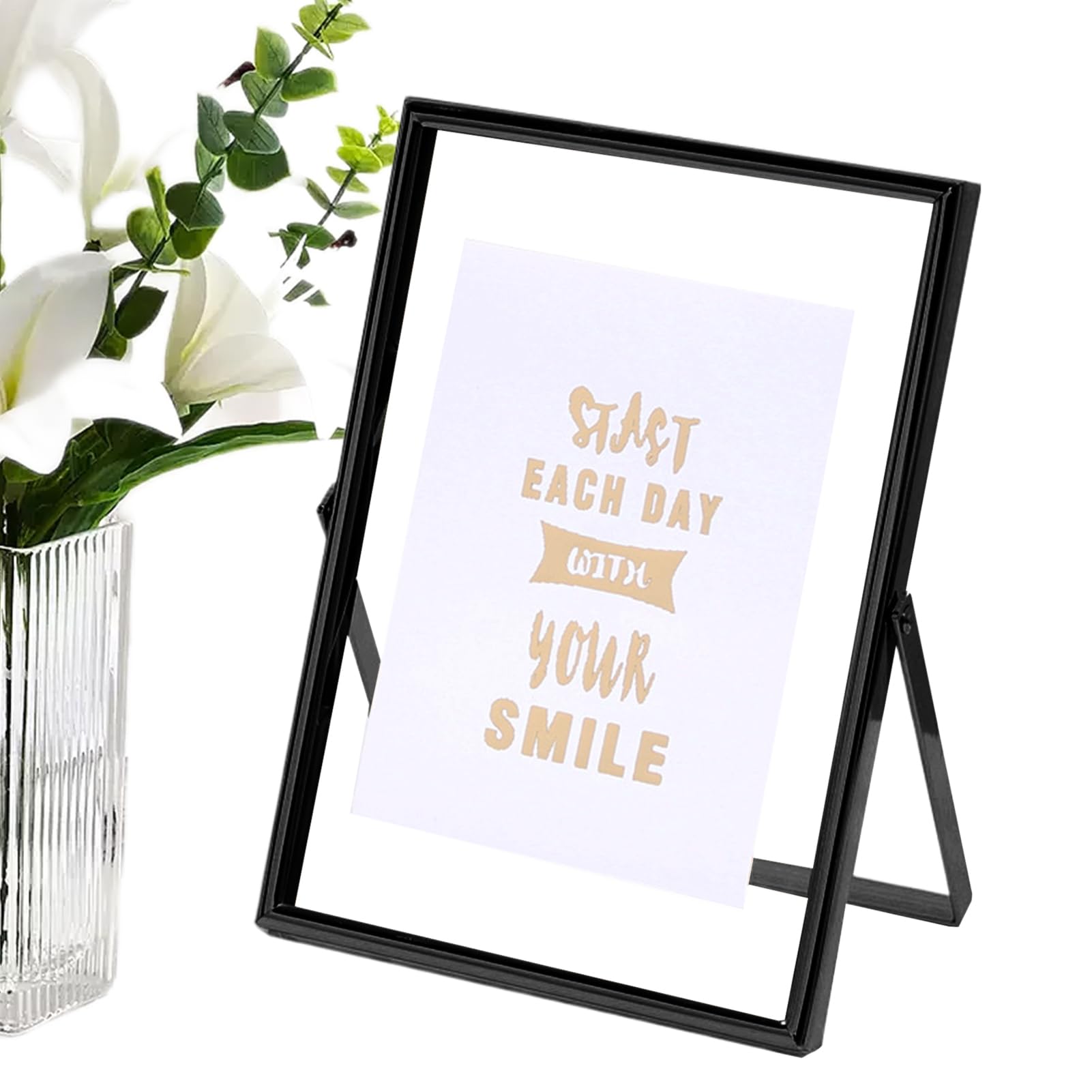 Cadre photo flottant double verre transparent pour exposition 8"