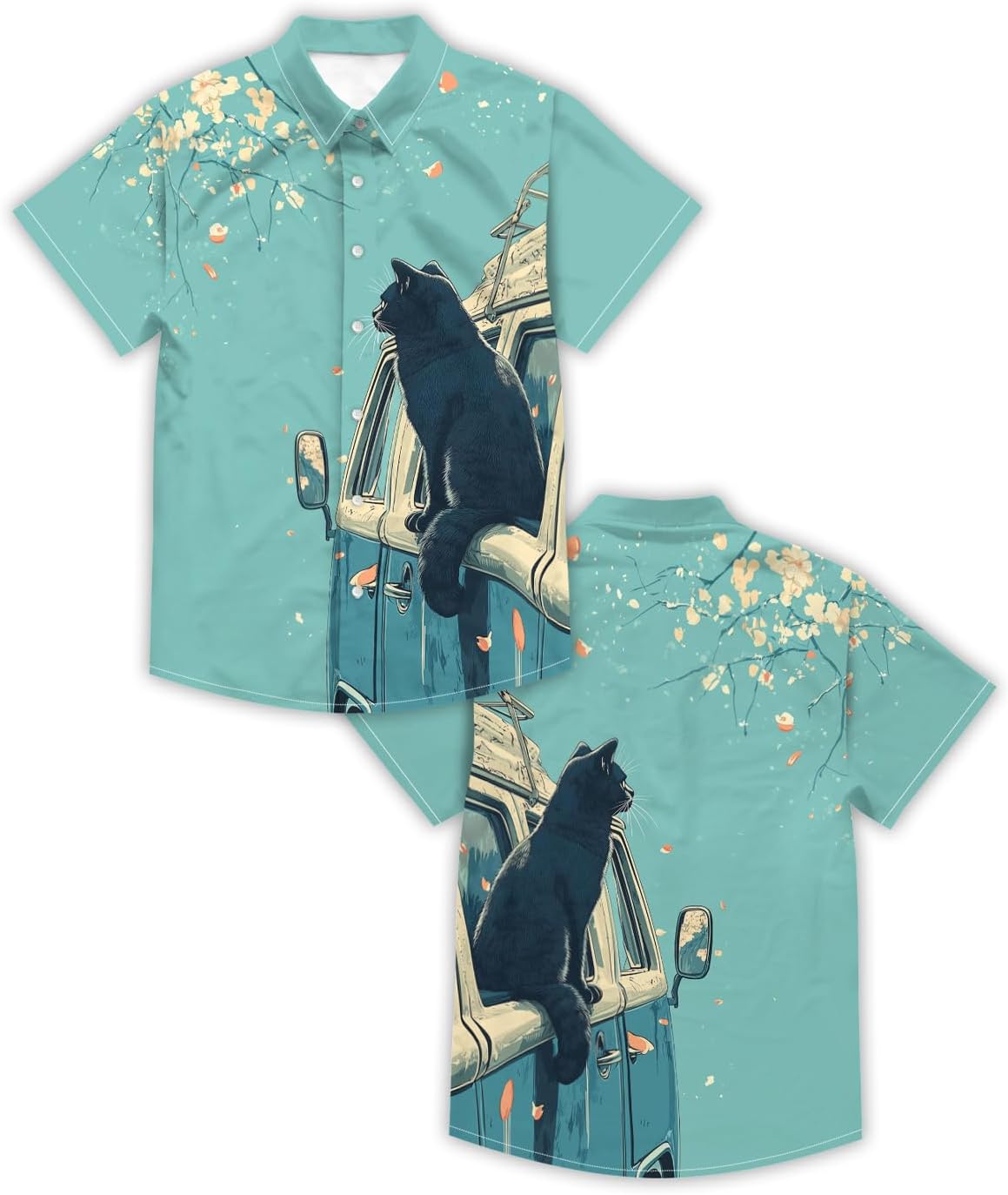 Funny Hawaiian Shirt for Men Novelty Cartoon Casual Short Sleeve Tops Summer Tropical Vacation Button Down Shirt image 4