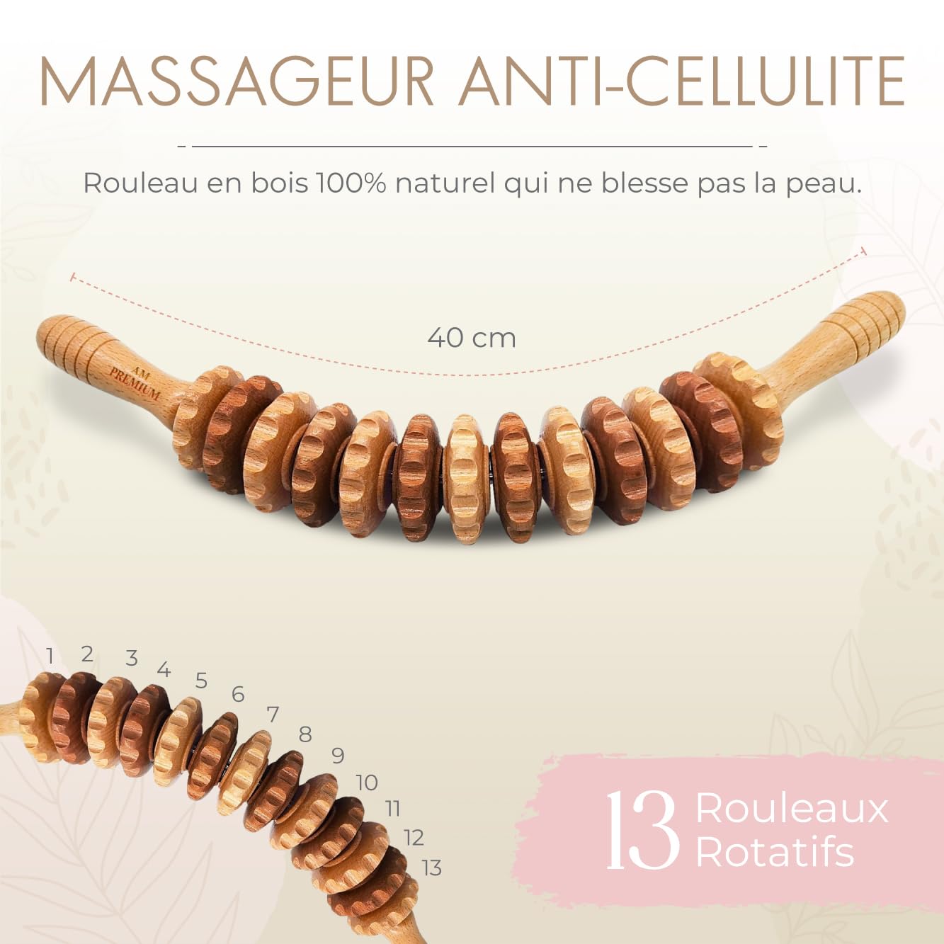 kit de MADEROTHERAPIE avec HUILE et Ventouse, Palper Rouler anti cellulte, Drainage Lymphatique, Jambes lourdes, kits de massage, madérotherapie ventre