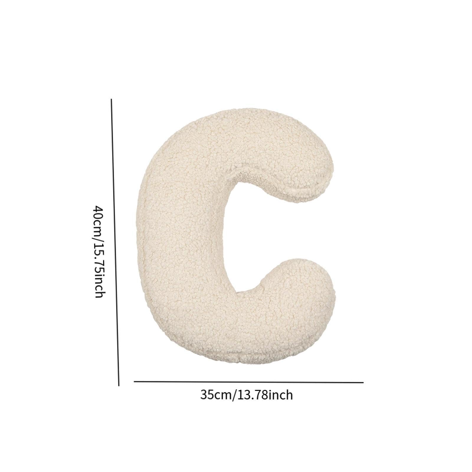 Cuscino Decorativo a Forma di Lettera in Peluche, Ideale per Divano, Multifunzionale, per Leggere E Guardare La TV, Ideale Come Regalo, C