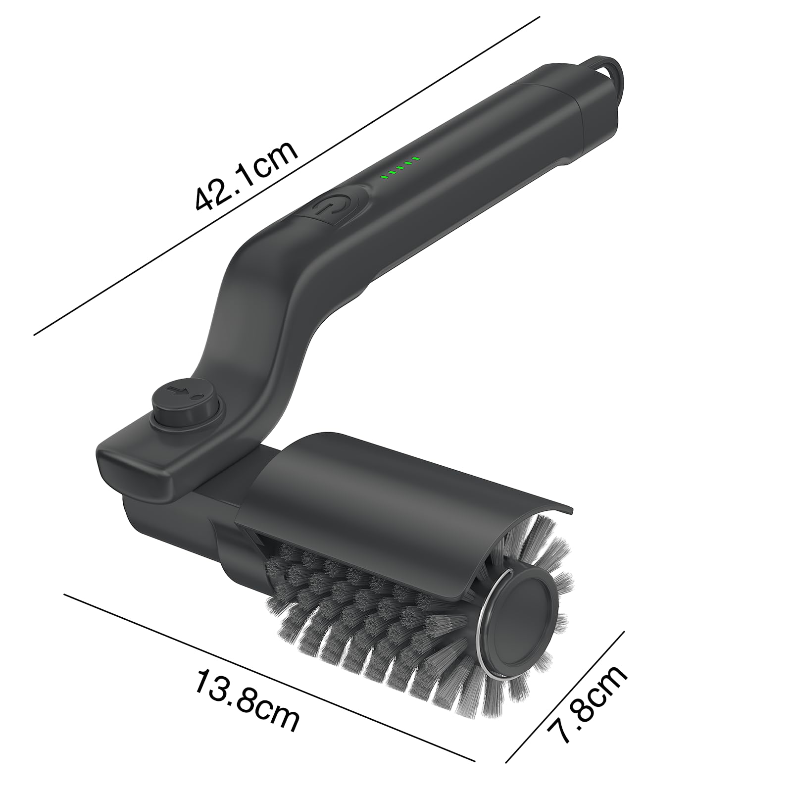 Elektrische Grillbürste, Wiederaufladbarer Elektrischer Grillreiniger 1500 U/min, 100 Min Laufzeit,Austauschbare Edelstahl-Bürstenkopf,Sicher für Alle Grills, BBQ Geschenk,IPX7 Wasserdicht (B)