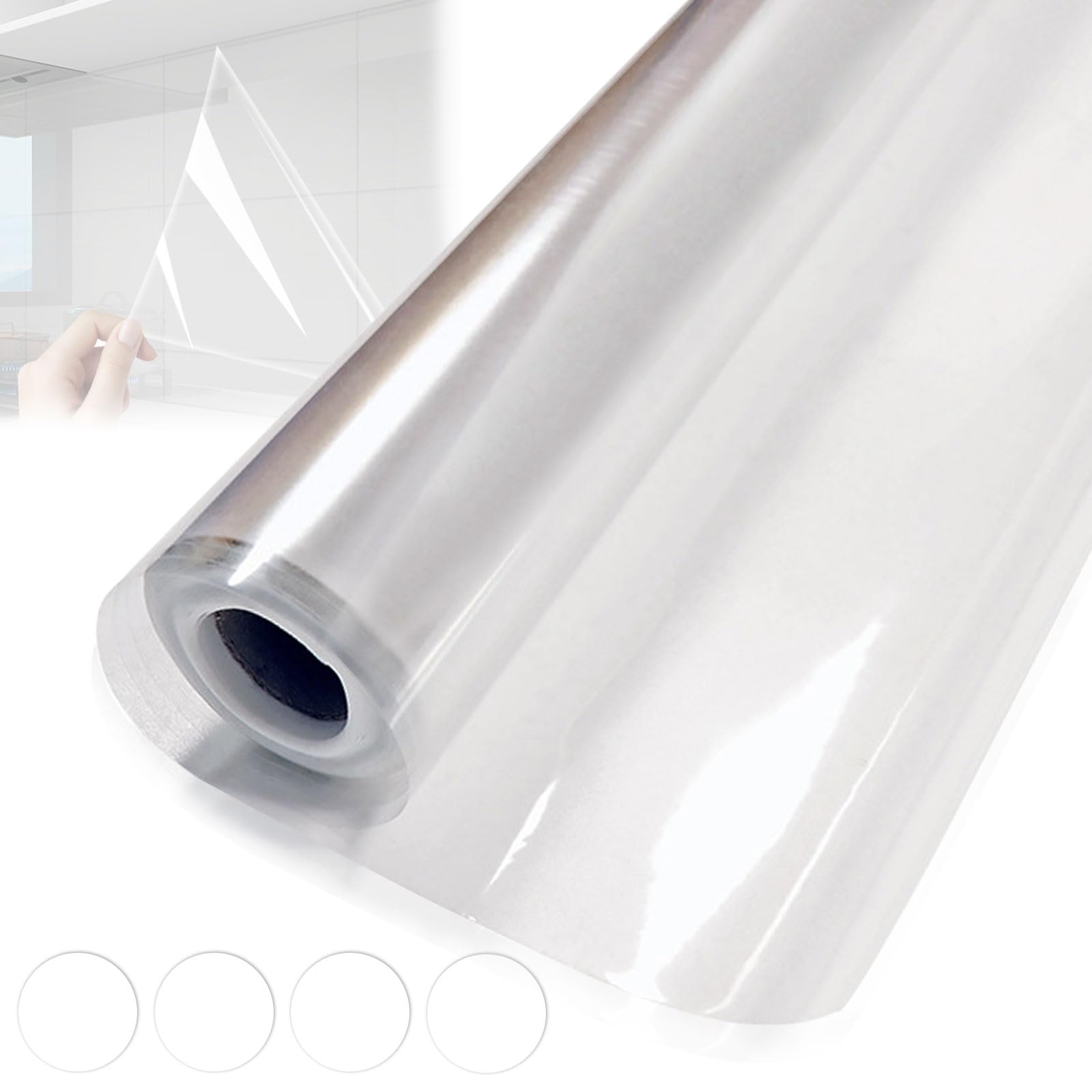 Pellicola protettiva da parete autoadesiva, 40 cm x 300 cm, protezione dagli schizzi per cucina, protezione da parete elettrostatica, trasparente, protezione da parete, impermeabile, per mobili