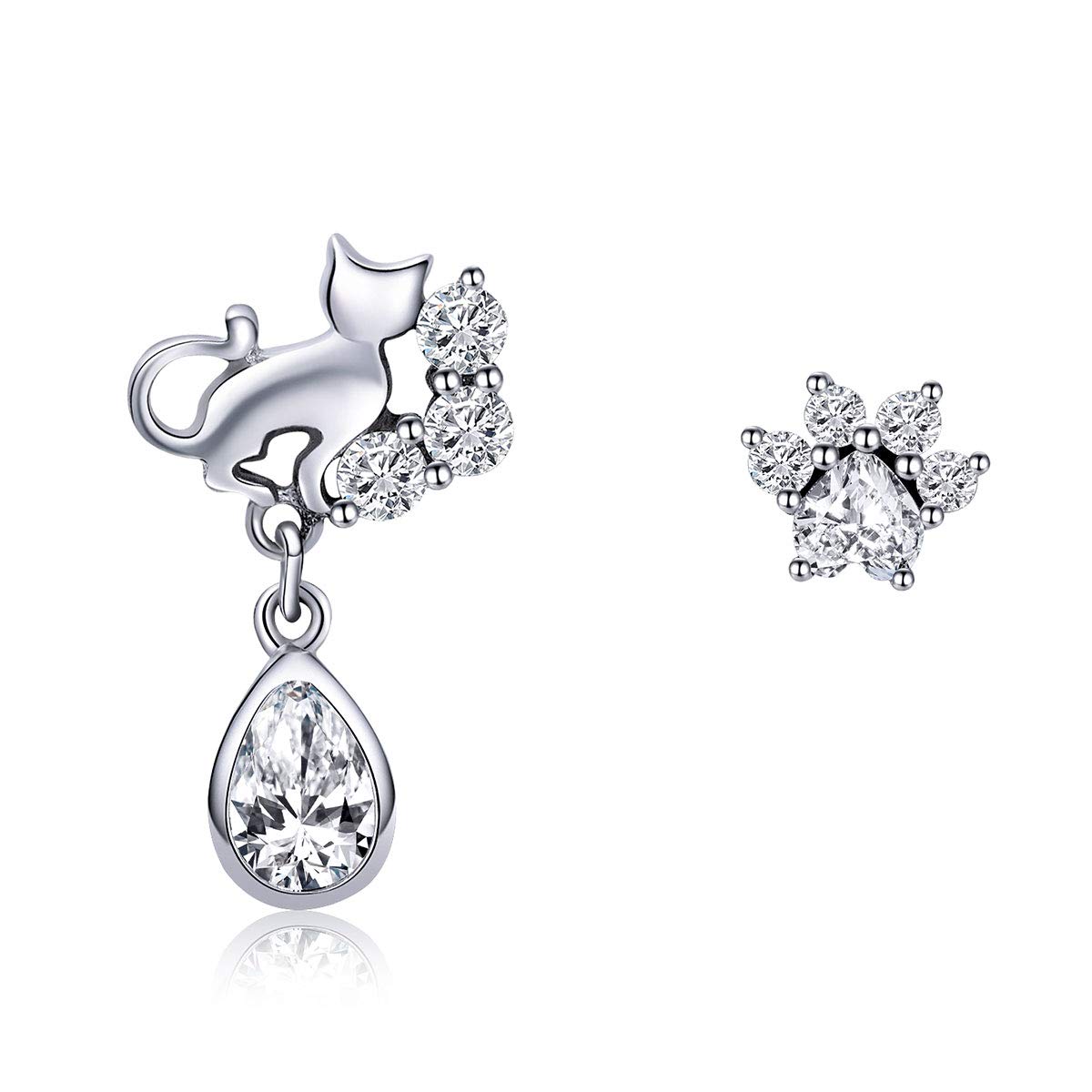 Boucles d'oreilles chat argent parfaites pour le bureau et les sorties - 8