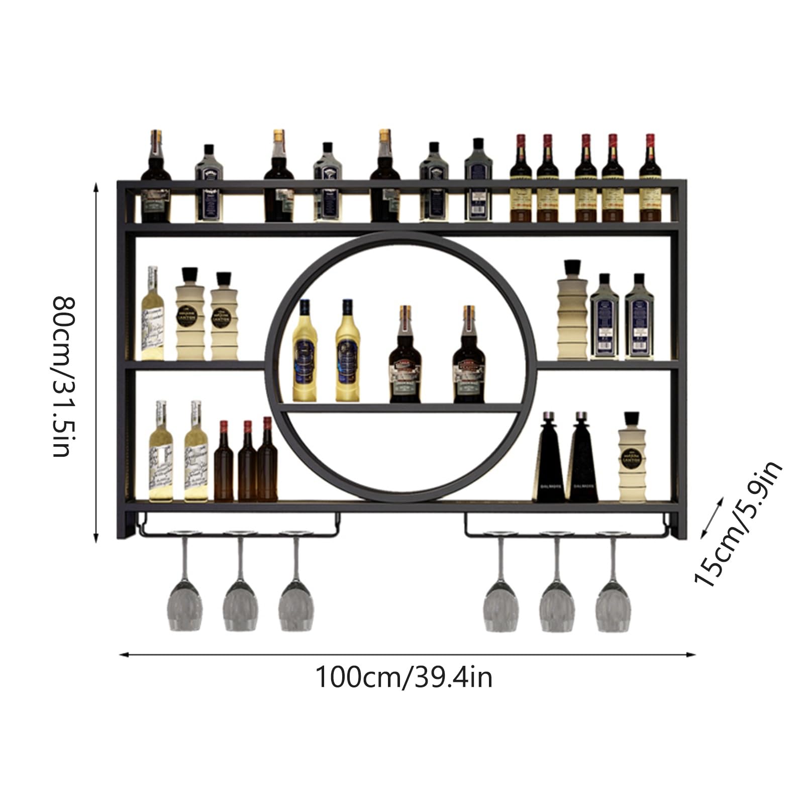 Tribesigns Étagère à Vin Autoportante à 5 Niveaux Avec
