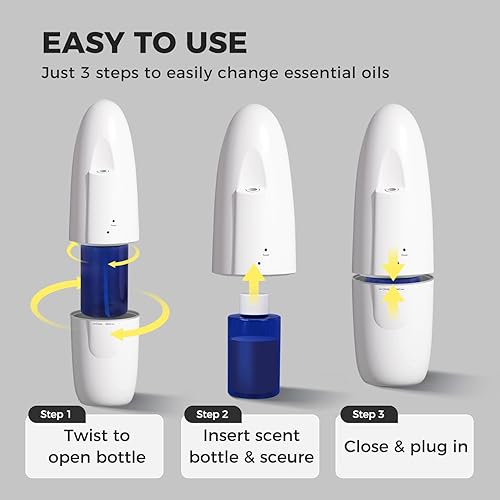 Miniatura 6 de Difusor inteligente de aceite esencial sin agua, 3.3 onzas líquidas, tecnología de rango nano niebla, control de aplicaciónBluetooth, difusor