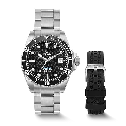 BODERRY Men's Automatic Dive Watch - Japanese Movement, Titanium Case/Bracelet,