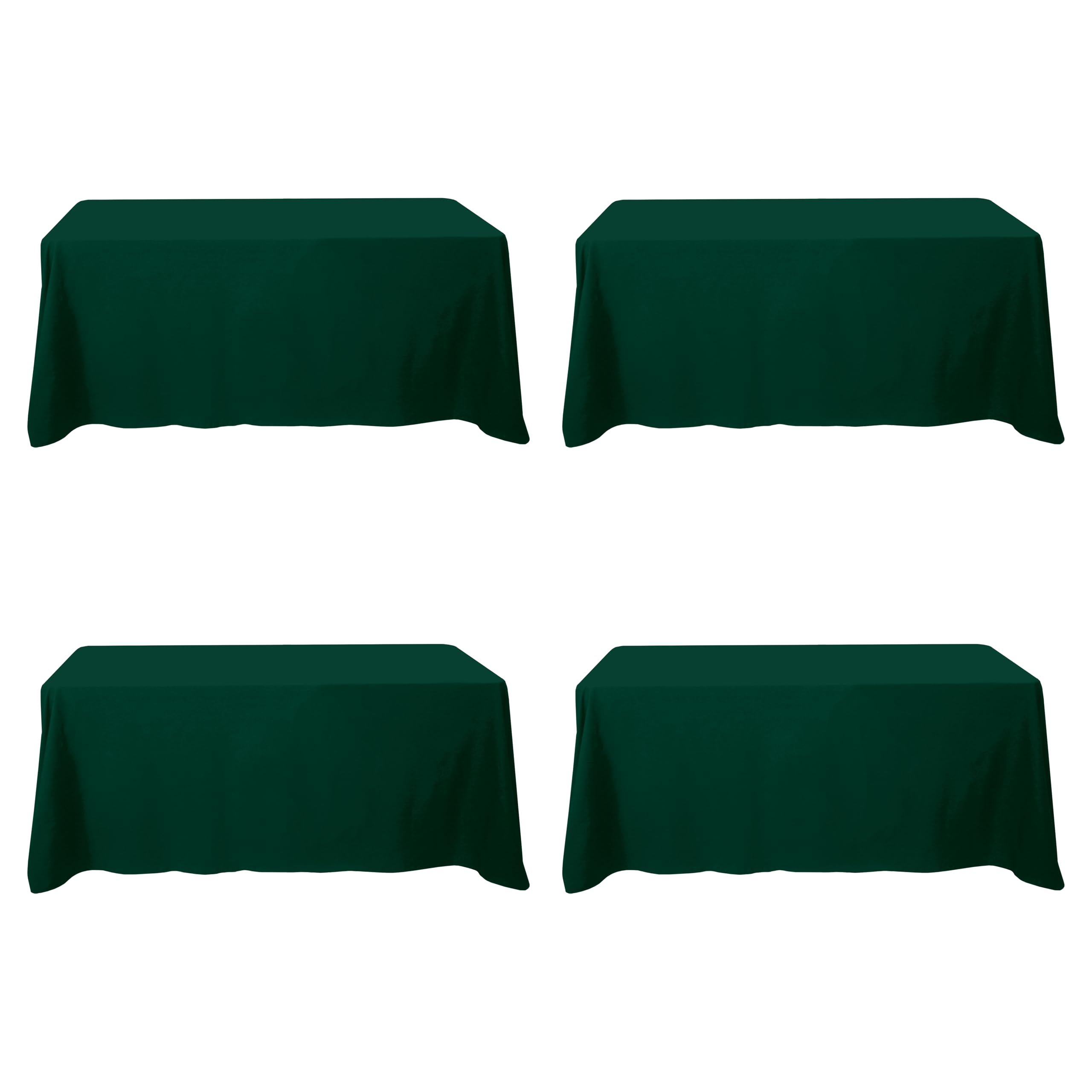 BRILLMAX 4 Pack Hunter Green Tablecloth 90x132 Inch for 6ft Rectangle Table