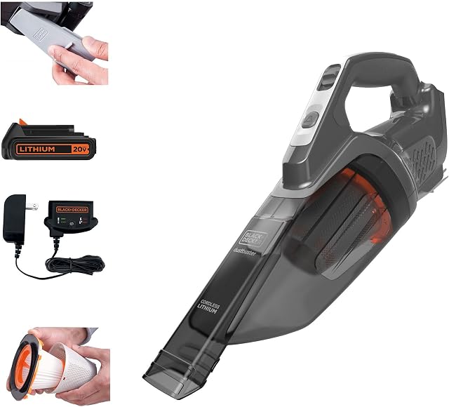 BLACK+DECKER dustbuster 20V MAX* POWERCONNECT Cordless Handheld Vacuum (BCHV001C1) , Gray
