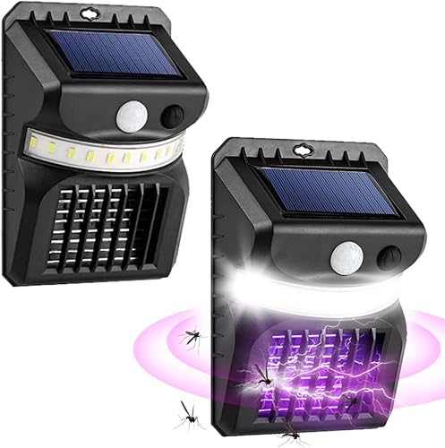 Exterminador solar de mosquitos para exteriores, exterminador de insectos eléctrico para exteriores, trampas para moscas de insectos con luces con