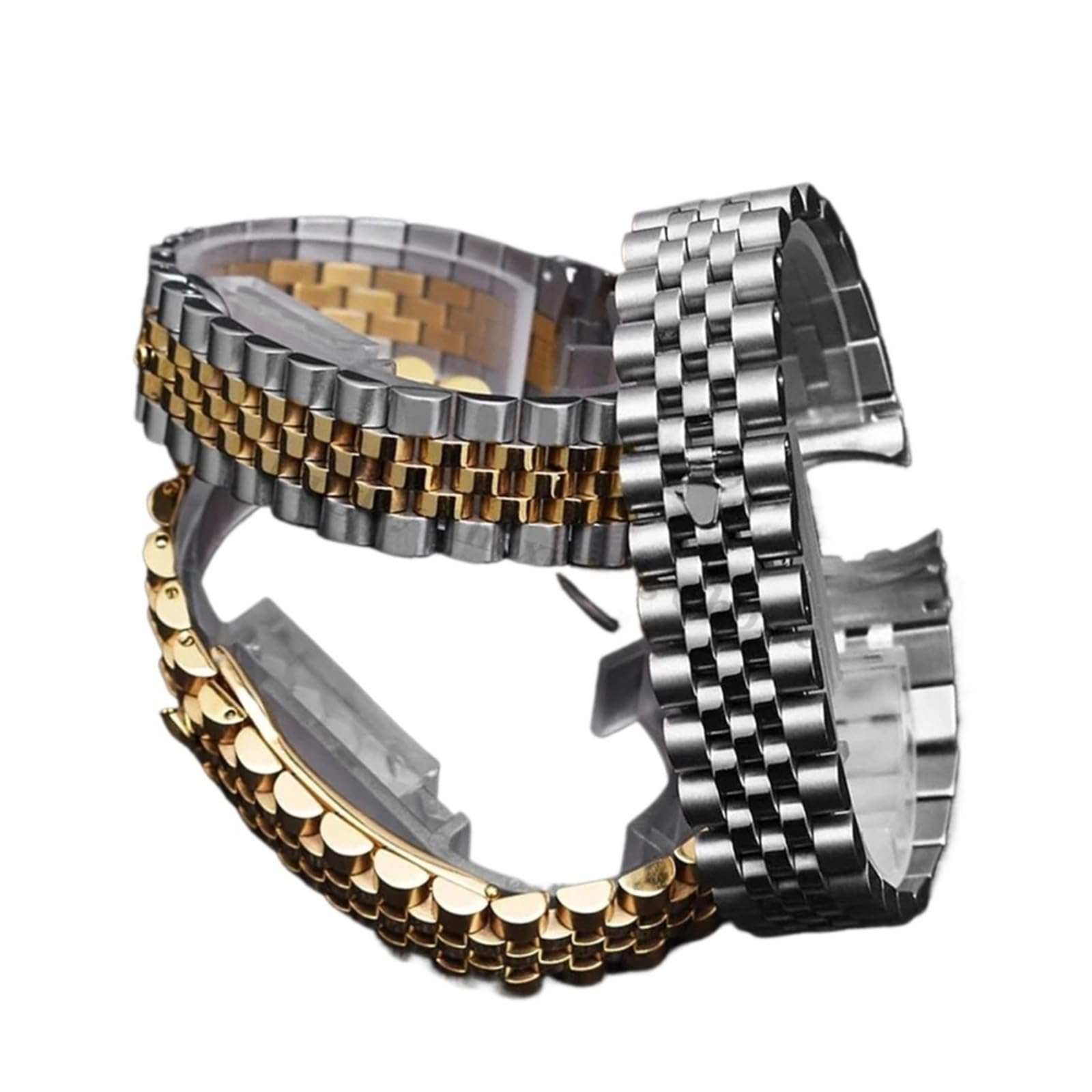 Cinturino for orologio in acciaio inossidabile ad arco solido da 20 mm | For il Giubileo, for il cinturino dell'orologio della serie Luxury, for uomo e donna(20MM GOLD-LOGO)