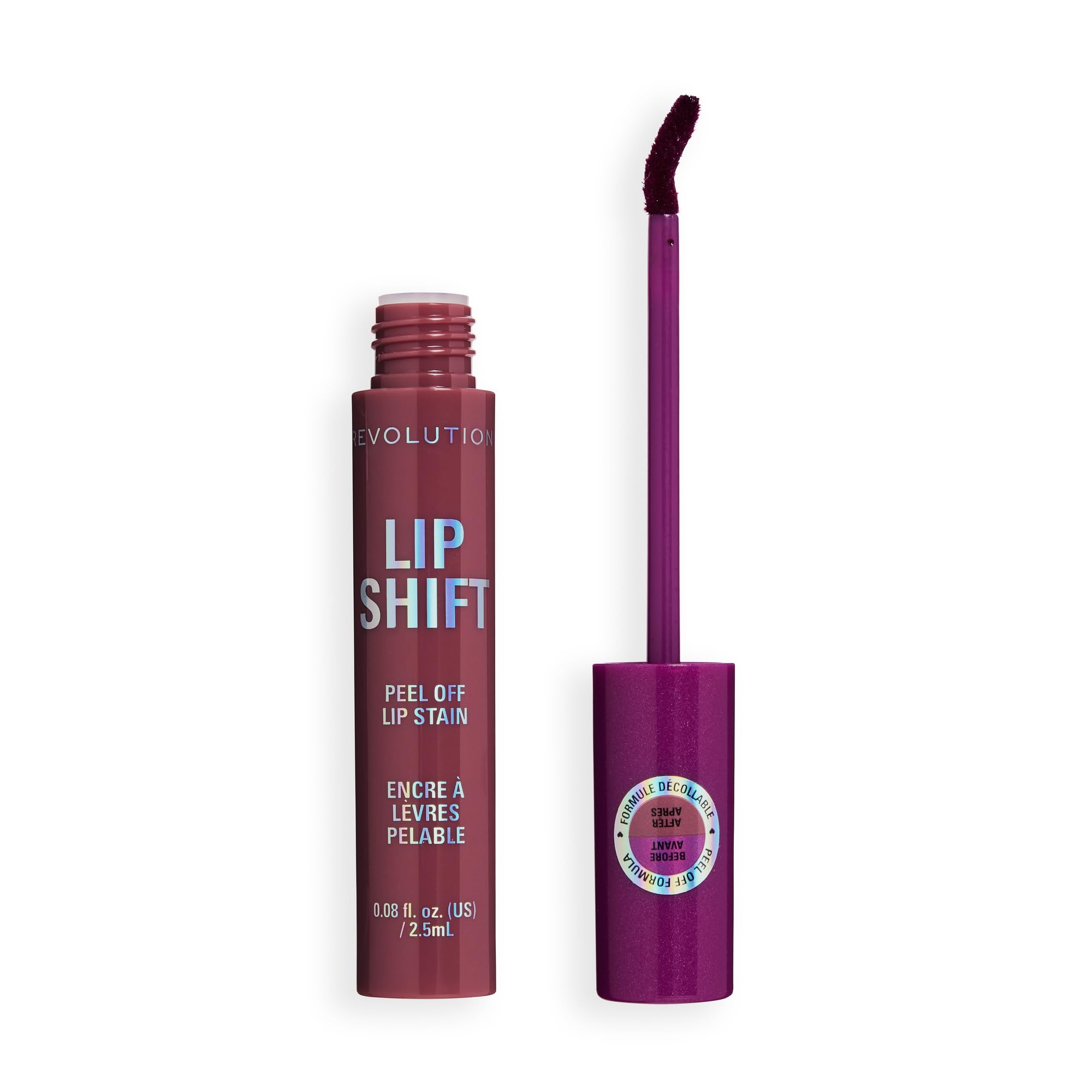 revolution lip shift peel off lip stain 2g | viral peel-off lip tint | long-wear lip stain | lightweight & transfer-proof | supernova mauve