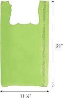 Vista 2 de SSWBasics Bolsas de plástico verde lima para camisetas - Caja de 1,000