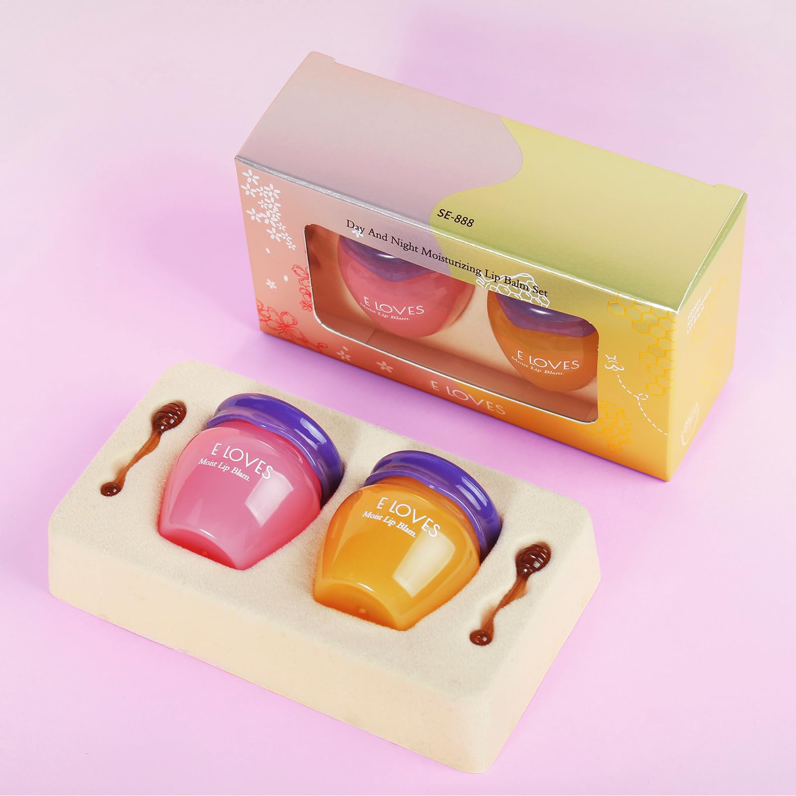 Lip Sleeping Mask, Natural Lip Plumper and Care Siero Honey & Sakura idratante & Reduce Fine Lines Enhancer for Fuller, Plumper Gloss, Day & Night Use