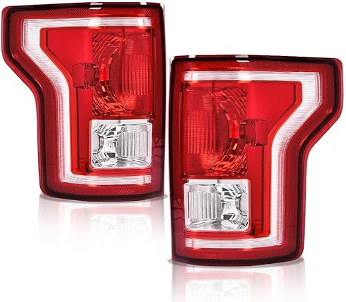 Miniatura 88 de PIT66 Luces traseras, compatibles con Ford F150 2009 2010 2011 2012 2013 2014 Conjunto de luces de freno traseras izquierda y derecha, lente roja